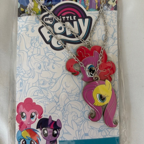 SALE!! Pinkie Pie and Fluttershy MLP Official 2 Necklace Set - Picture 2 of 3